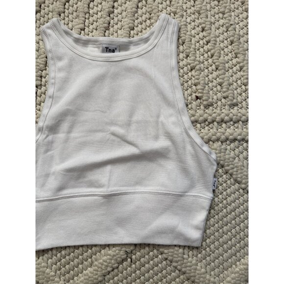 Aritzia TNA Avenue White High Neck Sleeveless Tank Basics Casual Loungewear NWT - Picture 4 of 7